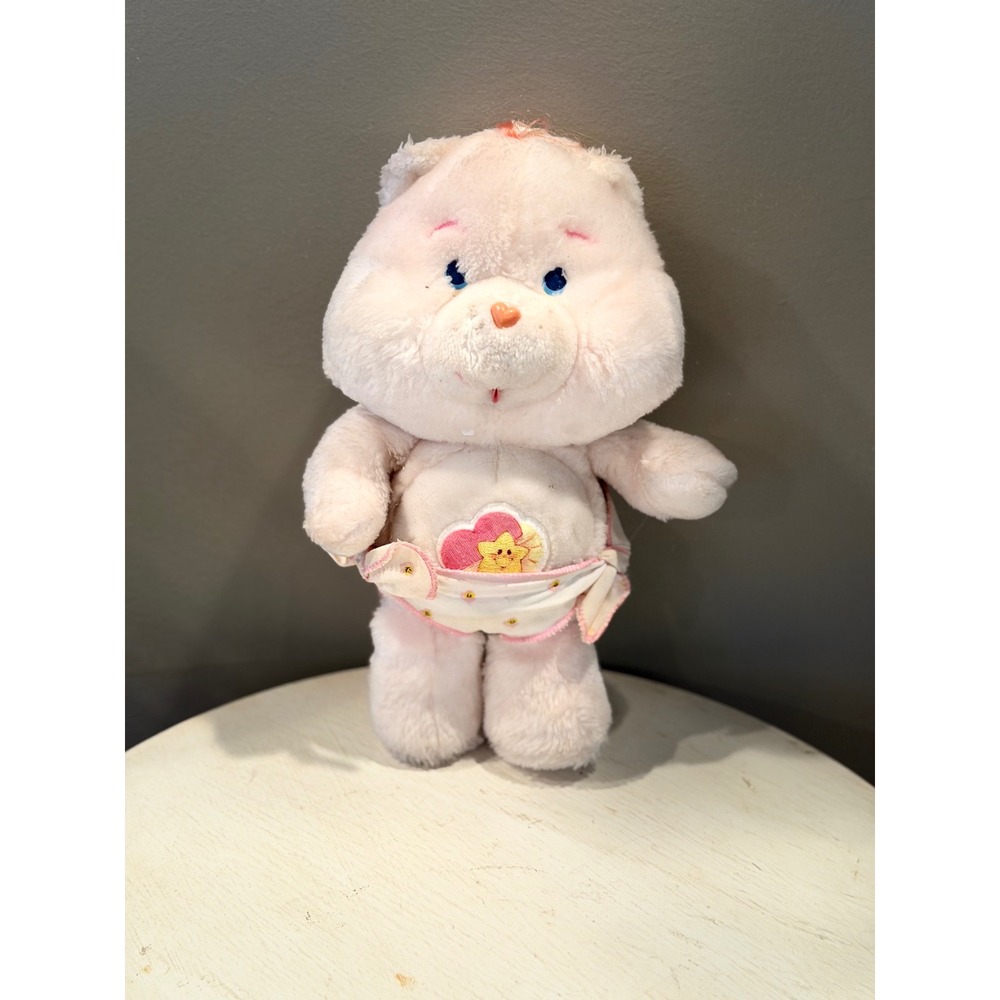 Care Bears Tenderheart Bear Pink Plush with Diaper Outfit Vintage Collectible